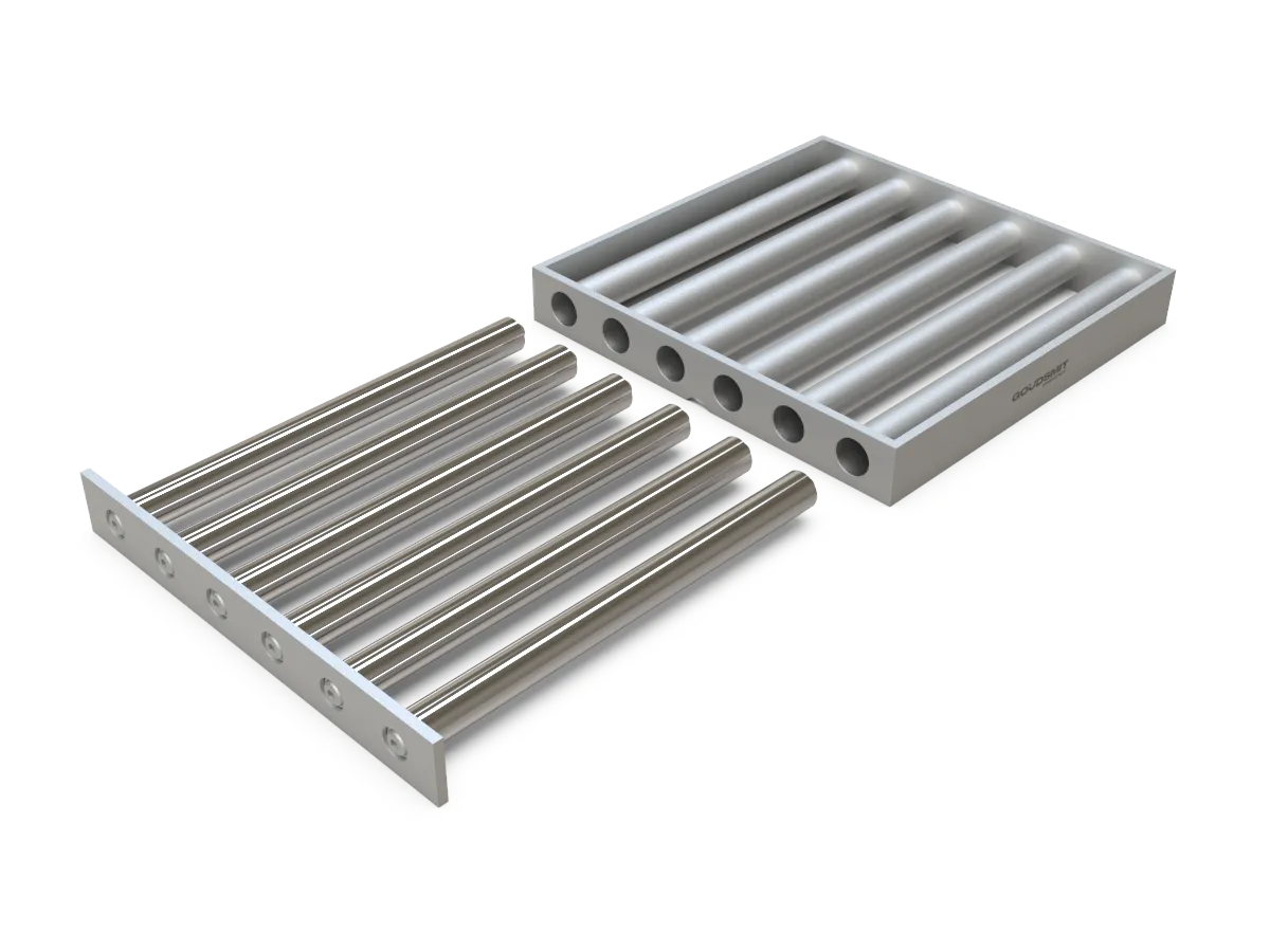 ตะแกรงแม่เหล็ก Cleanflow สำหรับใส่ในฮอปเปอร์ (Magnetic Grate) รุ่นถอดล้างง่ายด้วยปลอกสวม