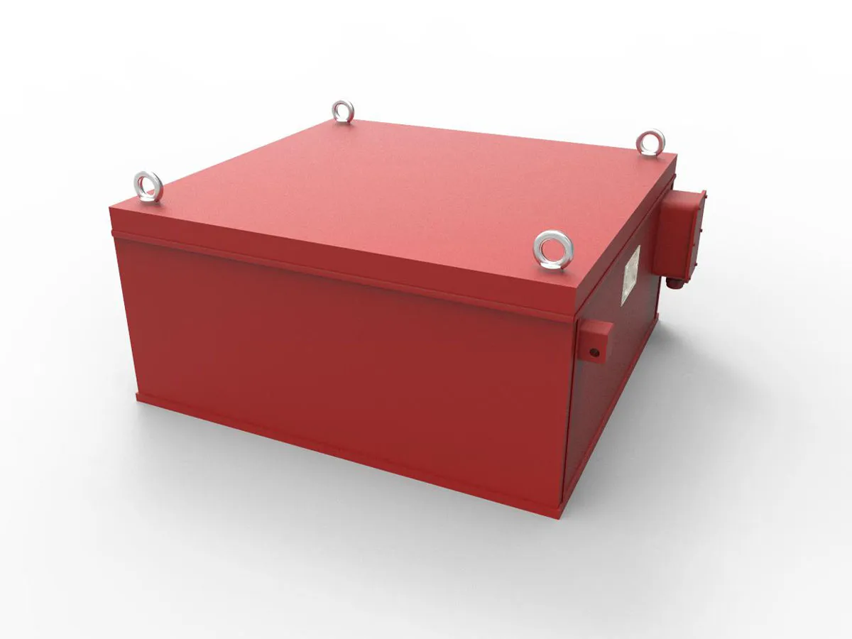 เครื่องแยกแม่เหล็กไฟฟ้า (Electro Magnet) สำหรับคัดแยกเศษเหล็กชิ้นใหญ่งานรีไซเคิล ติดตั้งบนที่สูงได้